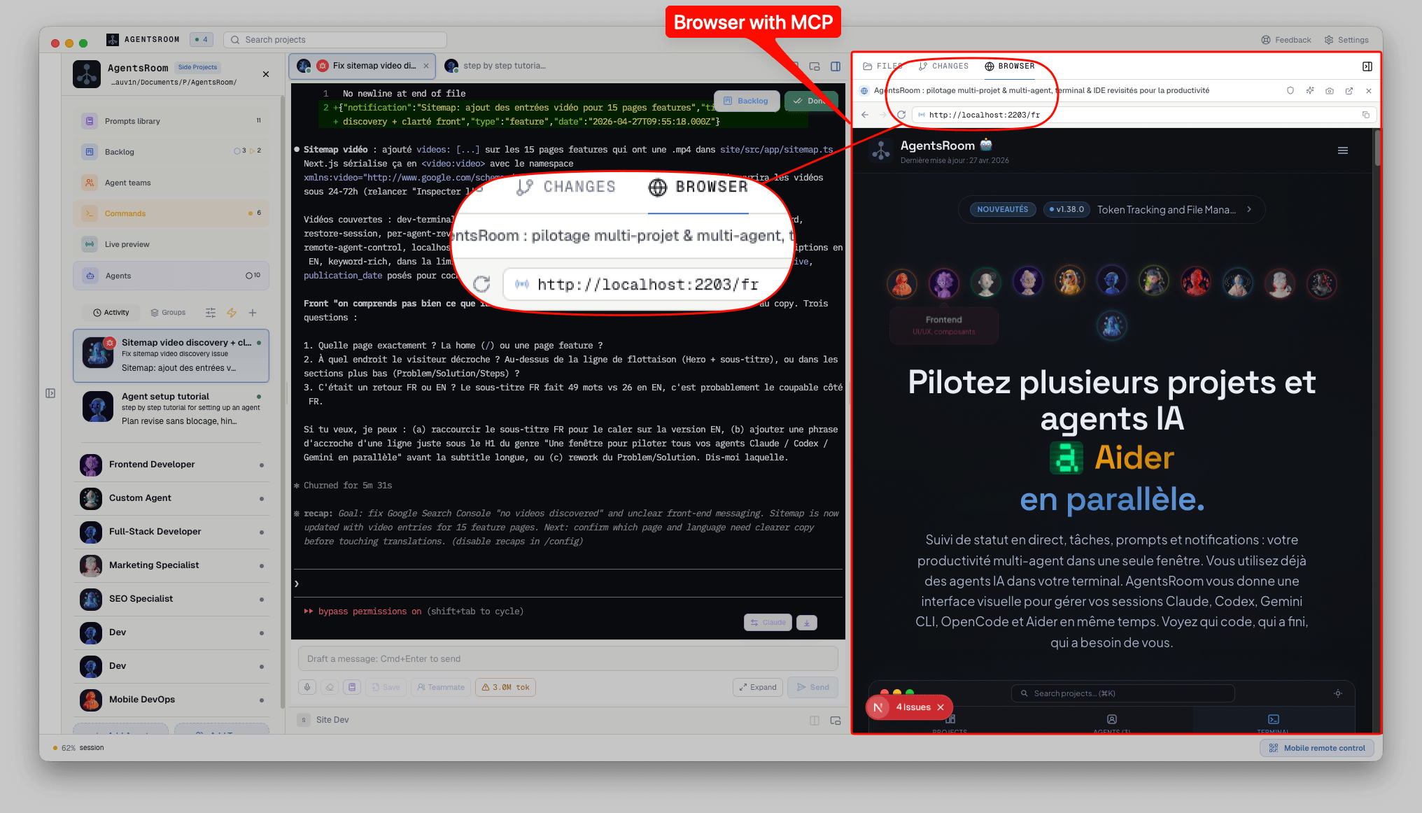 AgentsRoom browser MCP: test and QA in-browser agent runs