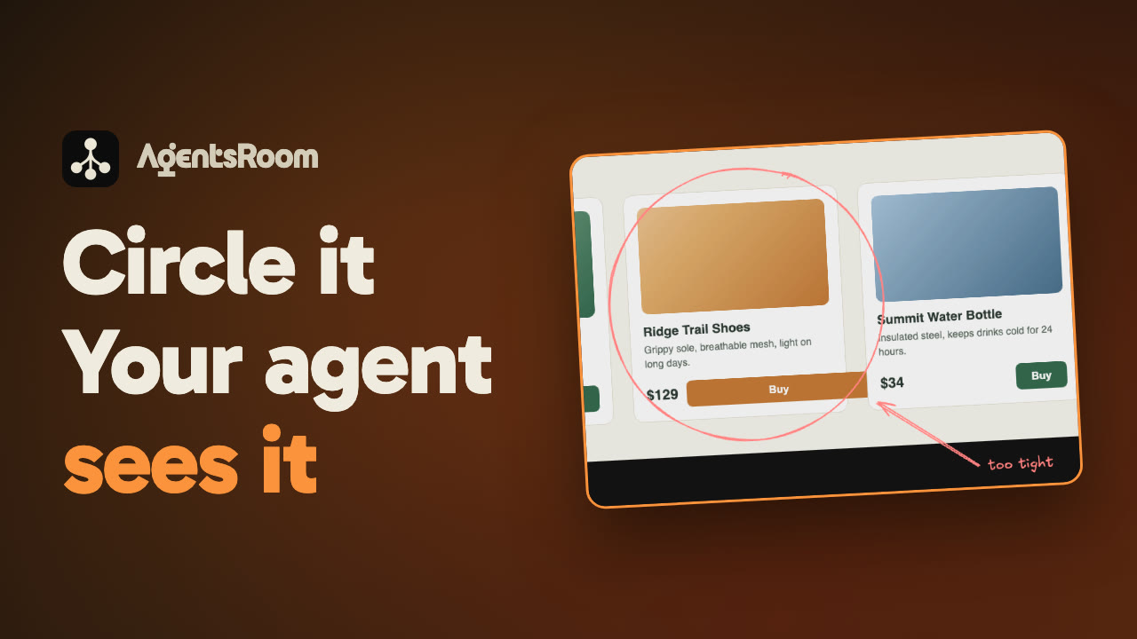 AgentsRoom Sketch: circle the bug on a screenshot, your AI coding agent sees it